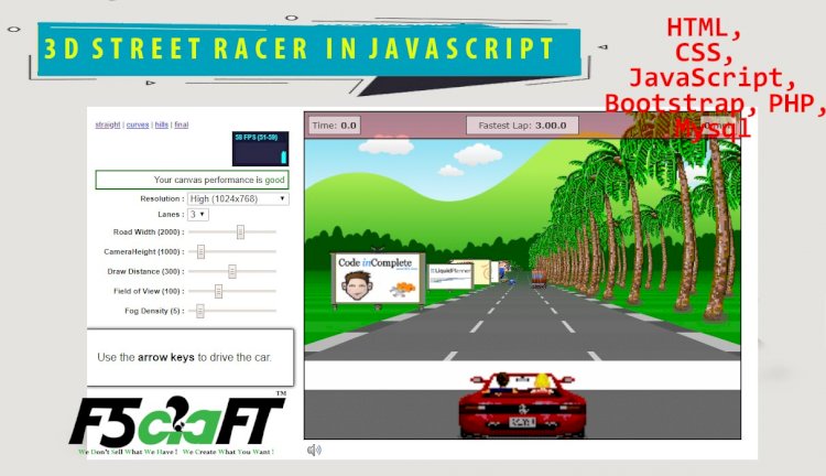3D STREET RACING GAME IN JAVASCRIPT WITH SOURCE CODE